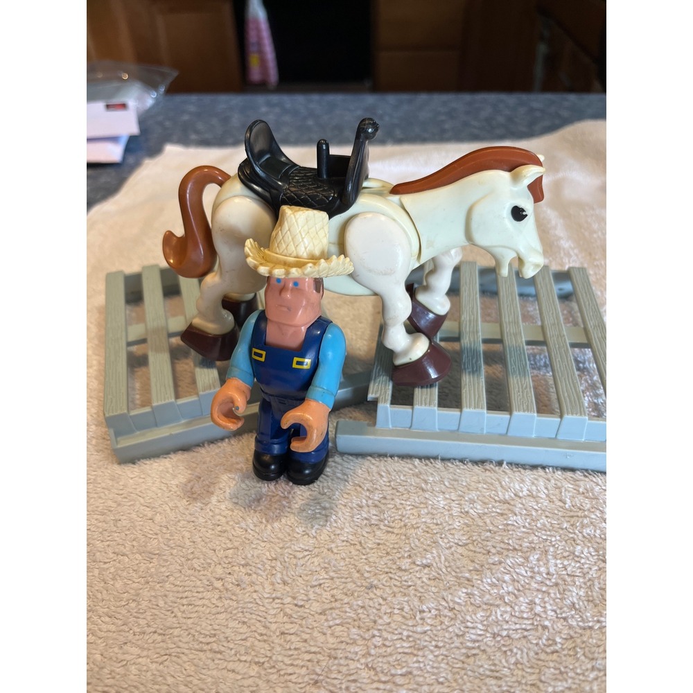 Vintage Fisher-Price Adventure Series Farmer Horse & Fence Set 1977 1979 Toy Lot